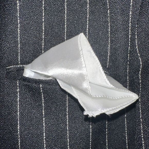 Dino Davinci Mens Double Breasted Coat Jacket Black Sz R40 Pocket White Stripes - Picture 9 of 14